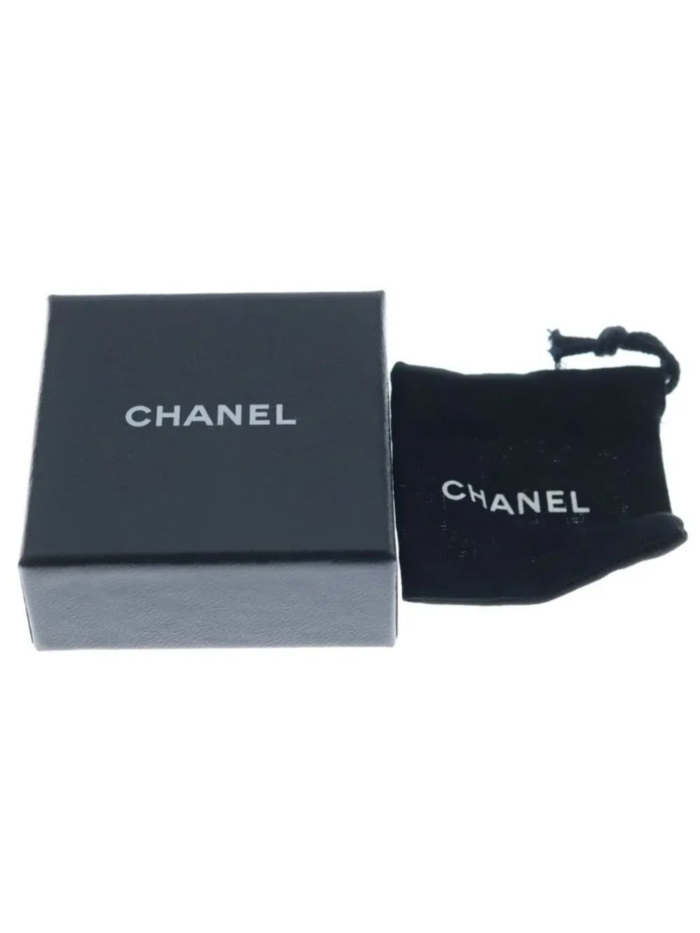 Chanel CC Logo Rhinestone Pendant Chain Silver